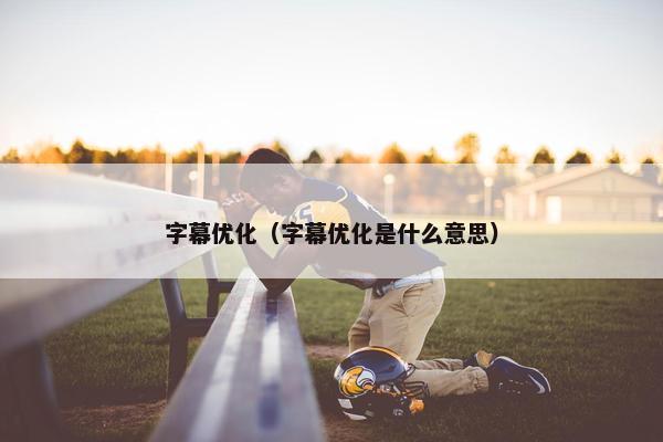 字幕优化（字幕优化是什么意思）