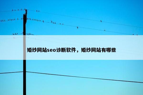 婚纱网站seo诊断软件，婚纱网站有哪些