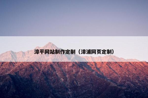 漳平网站制作定制（漳浦网页定制）