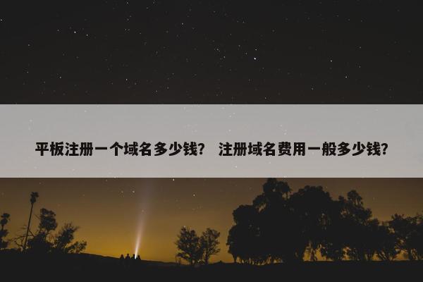平板注册一个域名多少钱？ 注册域名费用一般多少钱？