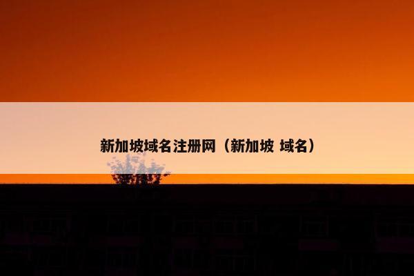 新加坡域名注册网（新加坡 域名）