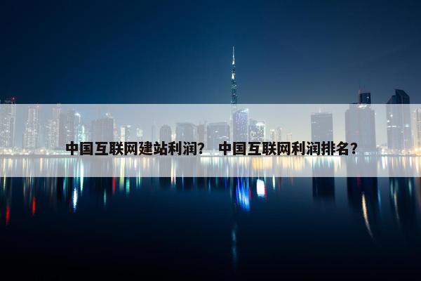中国互联网建站利润？ 中国互联网利润排名？