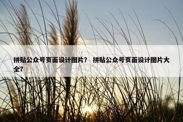 拼贴公众号页面设计图片？ 拼贴公众号页面设计图片大全？