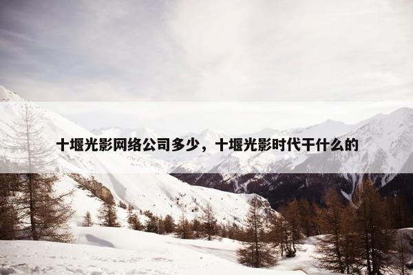十堰光影网络公司多少，十堰光影时代干什么的