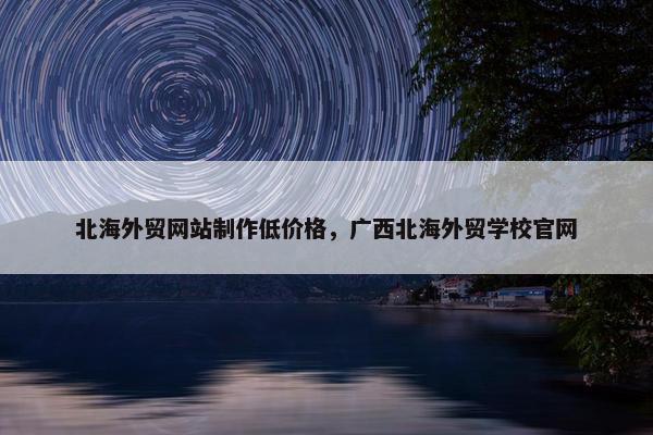 北海外贸网站制作低价格，广西北海外贸学校官网