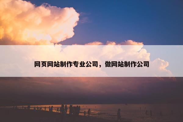 网页网站制作专业公司，做网站制作公司