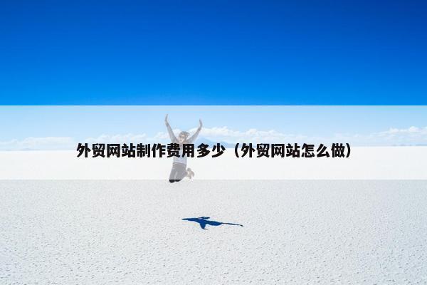外贸网站制作费用多少（外贸网站怎么做）