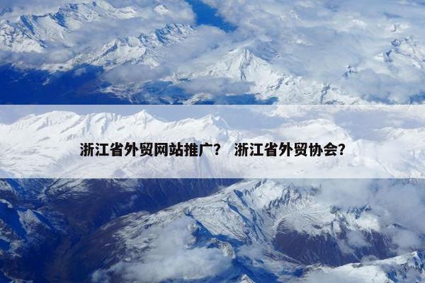 浙江省外贸网站推广？ 浙江省外贸协会？