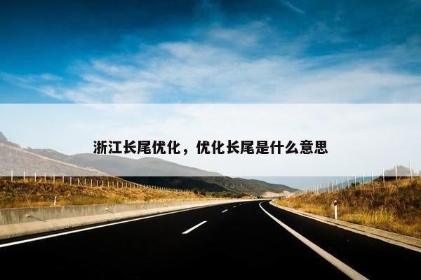 浙江长尾优化，优化长尾是什么意思