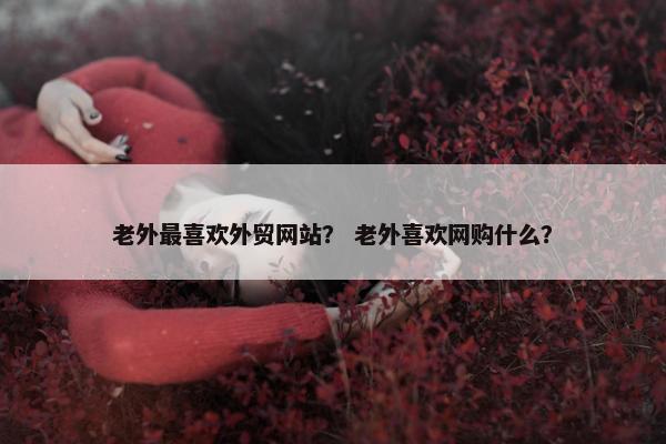 老外最喜欢外贸网站？ 老外喜欢网购什么？