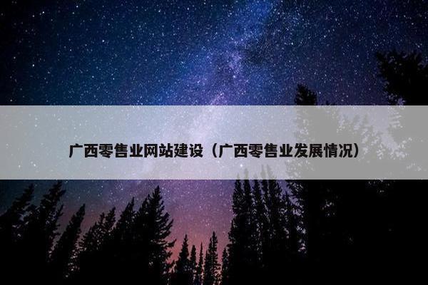 广西零售业网站建设（广西零售业发展情况）