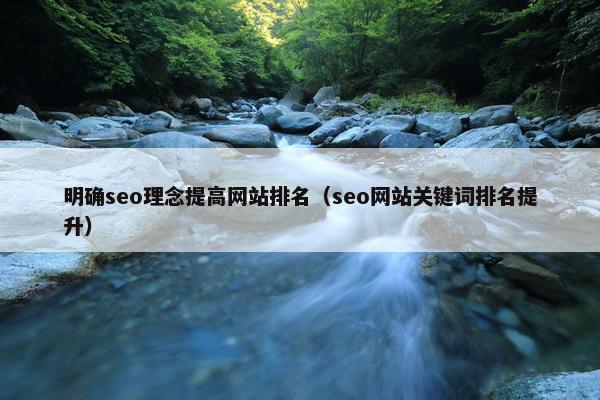 明确seo理念提高网站排名（seo网站关键词排名提升）