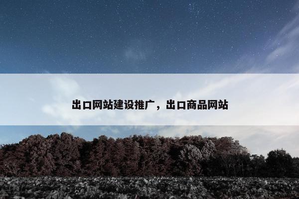 出口网站建设推广，出口商品网站
