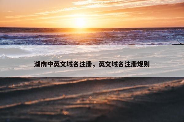 湖南中英文域名注册，英文域名注册规则