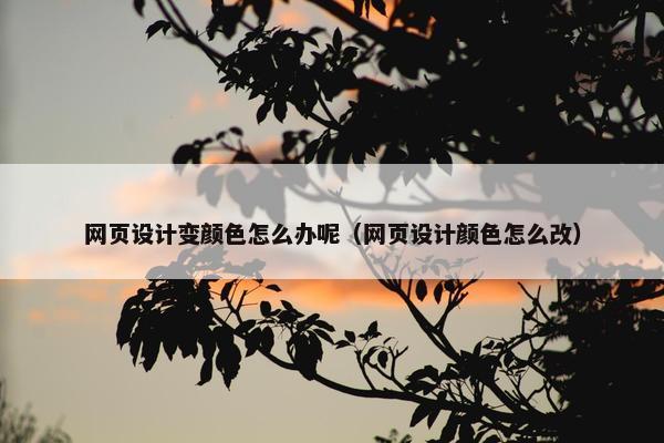 网页设计变颜色怎么办呢（网页设计颜色怎么改）