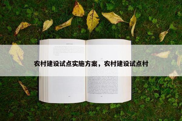 农村建设试点实施方案，农村建设试点村