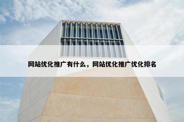 网站优化推广有什么，网站优化推广优化排名