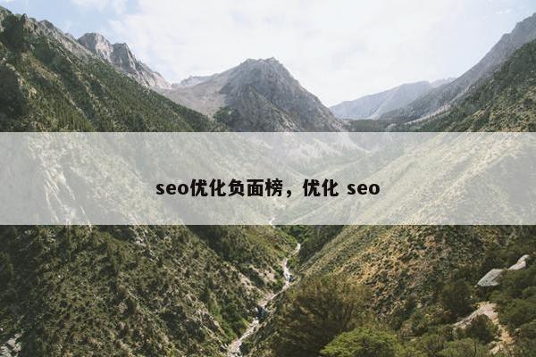 seo优化负面榜，优化 seo