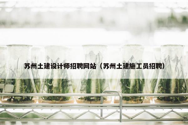 苏州土建设计师招聘网站（苏州土建施工员招聘）
