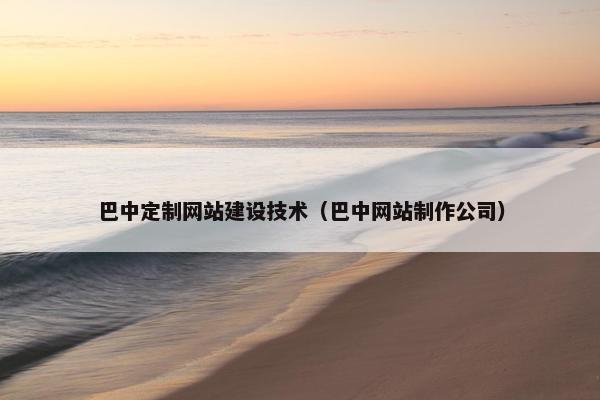 巴中定制网站建设技术（巴中网站制作公司）