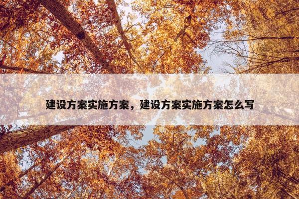 建设方案实施方案，建设方案实施方案怎么写