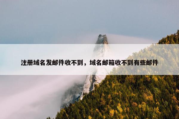 注册域名发邮件收不到，域名邮箱收不到有些邮件