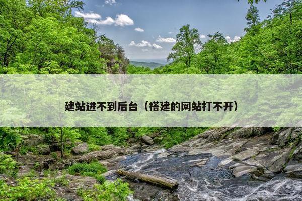 建站进不到后台（搭建的网站打不开）