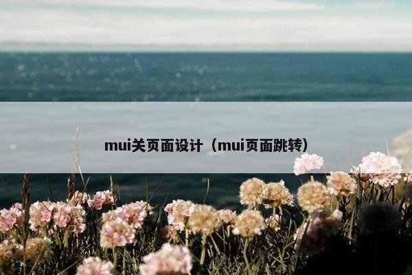 mui关页面设计（mui页面跳转）