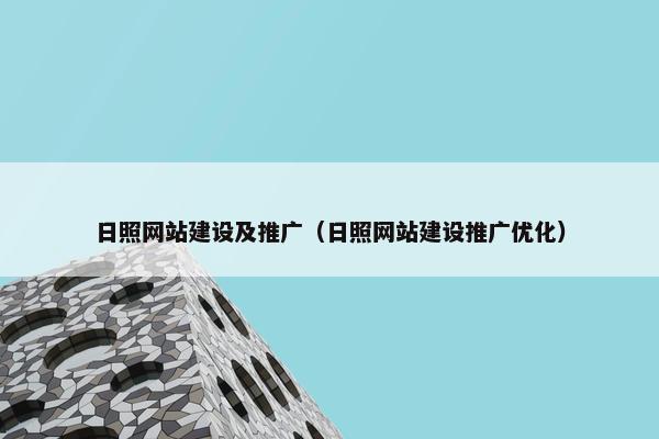 日照网站建设及推广（日照网站建设推广优化）