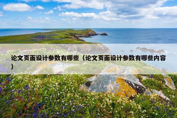 论文页面设计参数有哪些（论文页面设计参数有哪些内容）