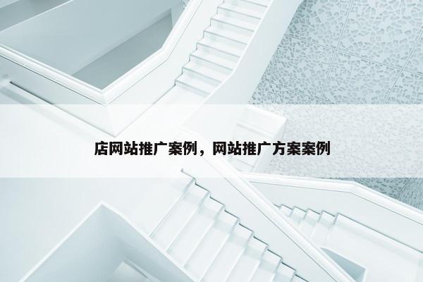 店网站推广案例，网站推广方案案例