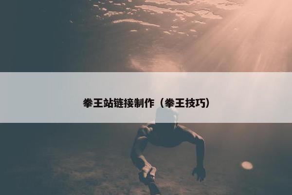拳王站链接制作（拳王技巧）
