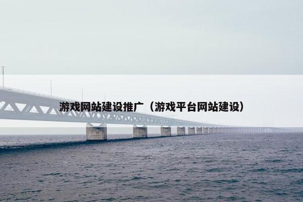 游戏网站建设推广（游戏平台网站建设）