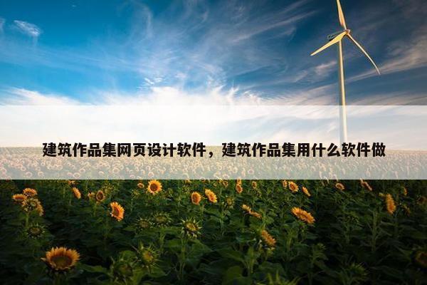 建筑作品集网页设计软件，建筑作品集用什么软件做