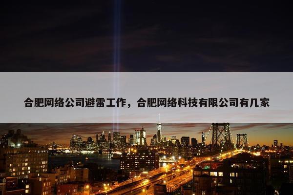 合肥网络公司避雷工作，合肥网络科技有限公司有几家