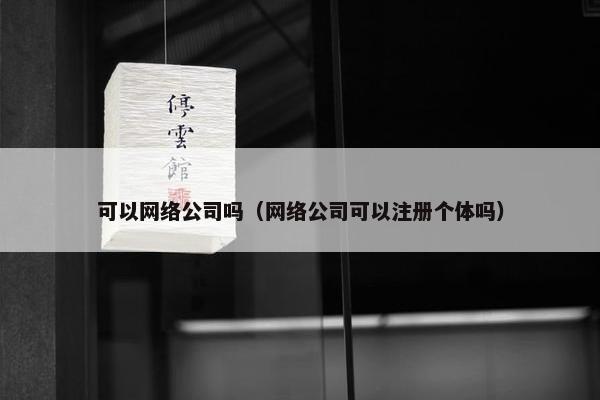 可以网络公司吗（网络公司可以注册个体吗）