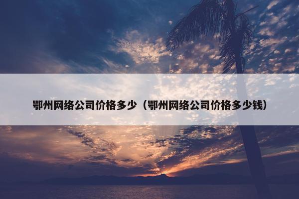 鄂州网络公司价格多少（鄂州网络公司价格多少钱）