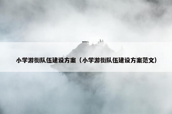 小学游街队伍建设方案（小学游街队伍建设方案范文）
