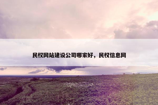 民权网站建设公司哪家好，民权信息网