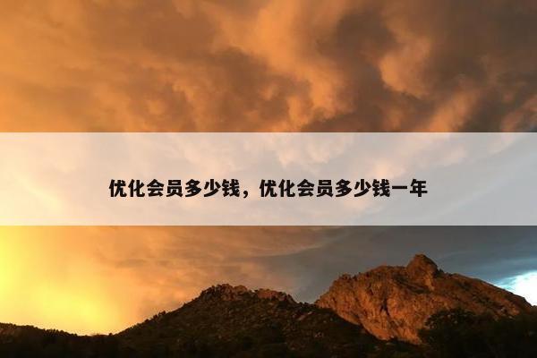 优化会员多少钱，优化会员多少钱一年