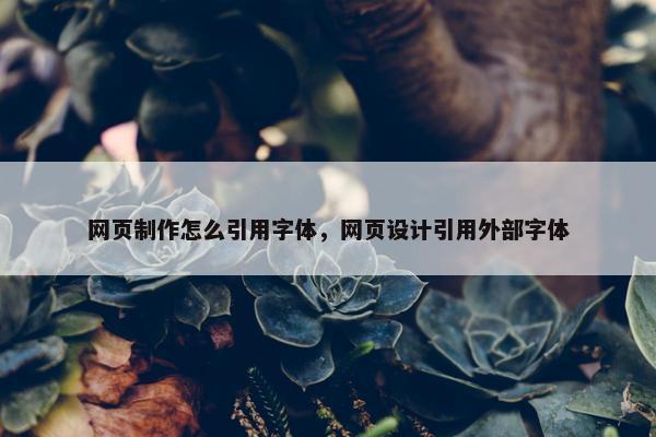 网页制作怎么引用字体，网页设计引用外部字体