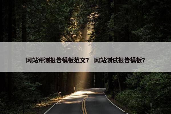 网站评测报告模板范文？ 网站测试报告模板？