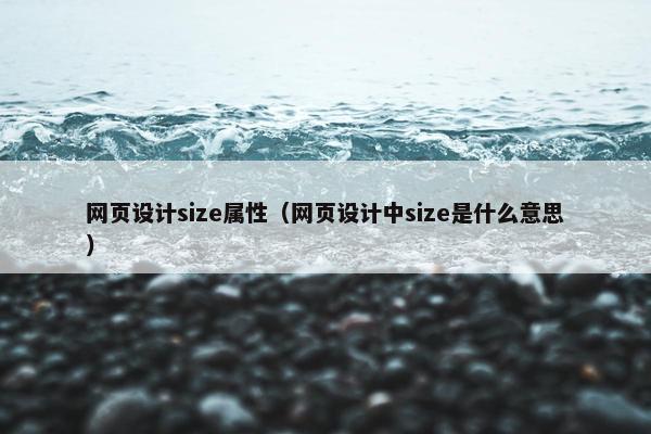 网页设计size属性（网页设计中size是什么意思）