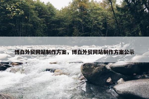 博白外贸网站制作方案，博白外贸网站制作方案公示