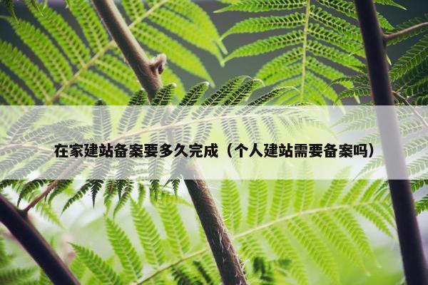 在家建站备案要多久完成（个人建站需要备案吗）