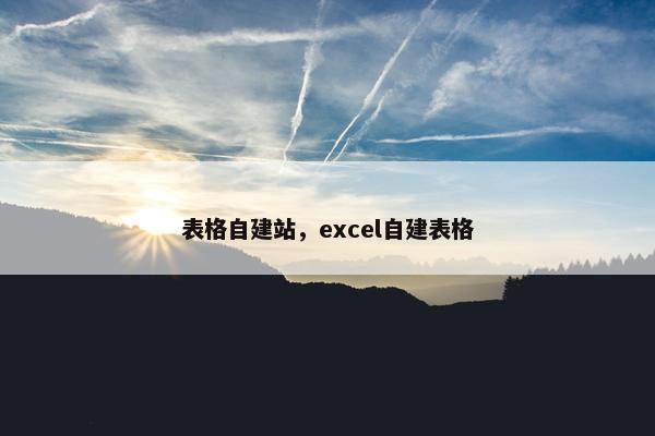 表格自建站，excel自建表格