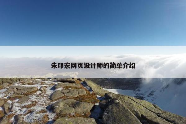 朱印宏网页设计师的简单介绍
