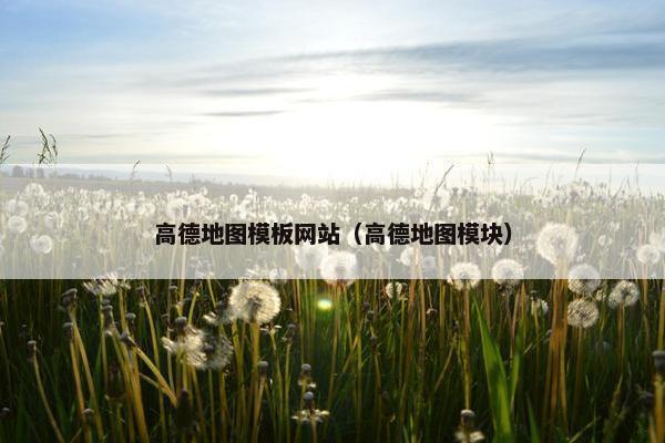 高德地图模板网站（高德地图模块）