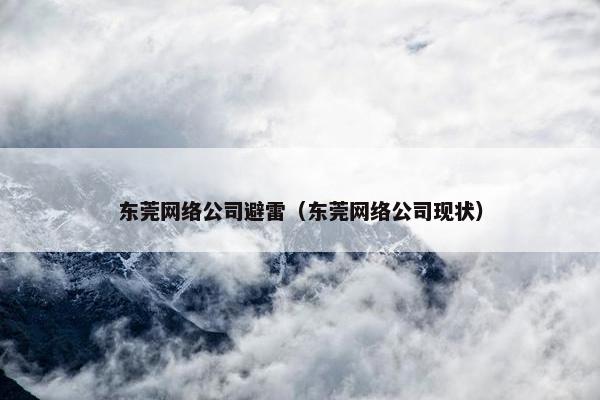 东莞网络公司避雷（东莞网络公司现状）