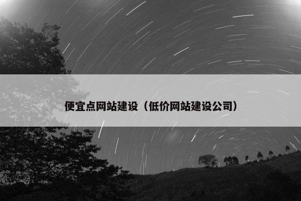 便宜点网站建设（低价网站建设公司）